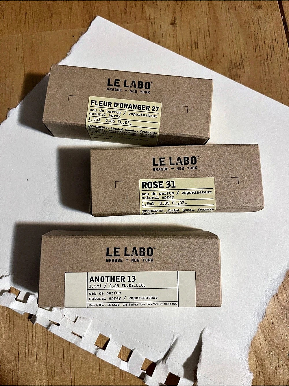 Le Labo Sample Trio (Fleur d'Oranger 27, Rose 31, Another 13) Fragrance Set